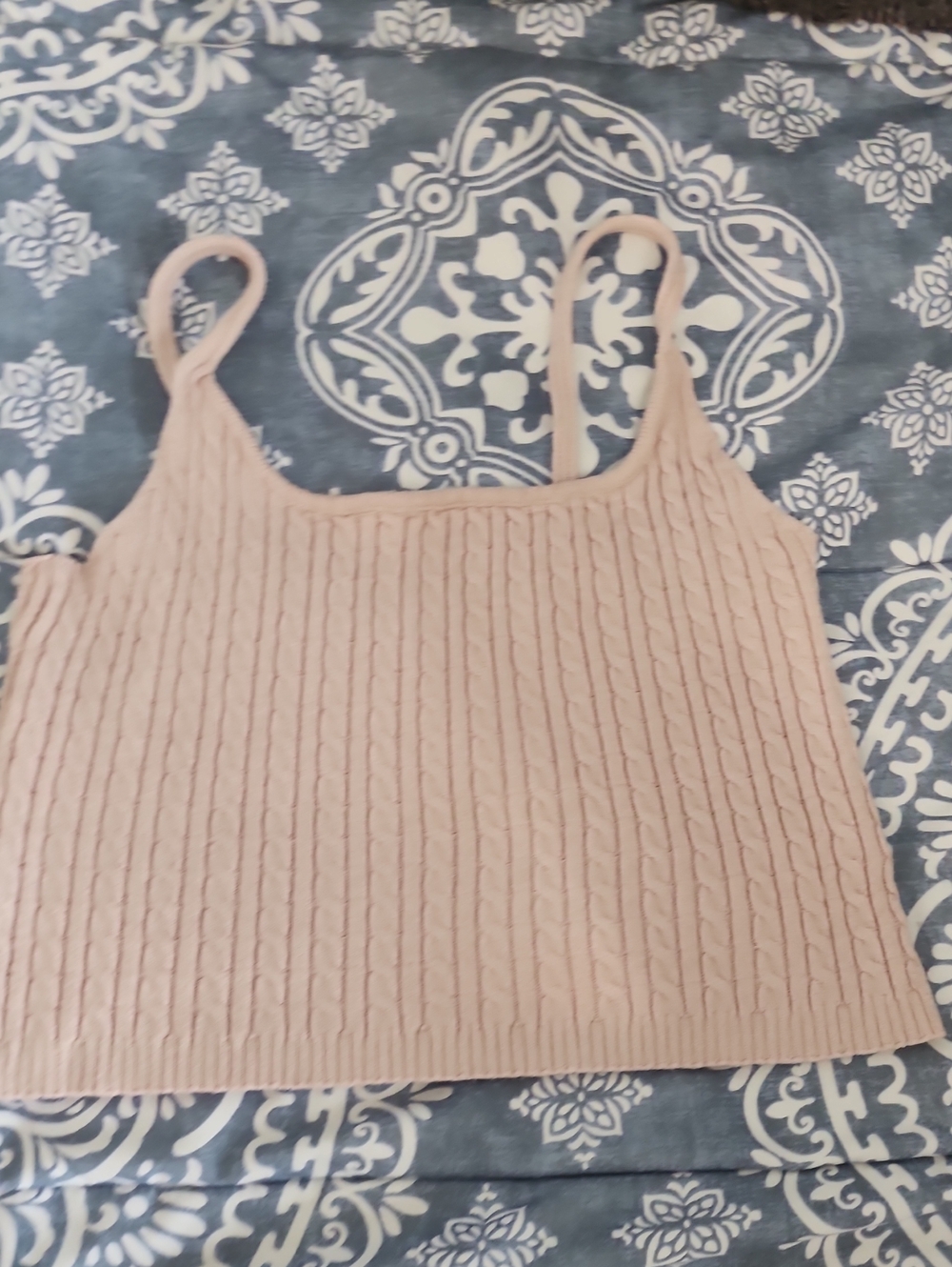 C&V Sweater Tank Blush Size Large Cropped